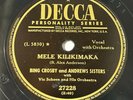 Bing Crosby & Andrews Sisters POPPA SANTA CLAUSE/ MELE KILIKIMAKA 78 Decca 27228
