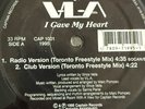 VLA - I Gave My Heart/We Won’t Let Each Other Go 12” Vinyl Freestyle NM