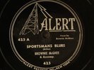 BROWNIE MCGHEE: sportsmans blues / boogie the blues ALERT Single 78 RPM
