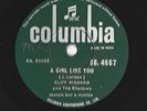Cliff Richard & The Shadows A GIRL LIKE YOU India pressing COLUMBIA 4667 78rpm
