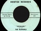 THE BLENDELS Beware 45 Dontee Rare Washington DC Funk M-