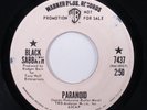 Hard Rock 45 BLACK SABBATH Paranoid WARNER BROS promo j