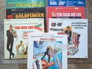 7 JAMES BOND VINYL LP RECORDS: THUNDERBALL GOLDFINGER THE SPY RUSSIA ETC (B)