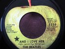 Beatles 45 1970 And I Love Her Apple with Black Star, LA Only, SCARCE VG++/EX