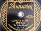 HEAREwen Hail Cowboy's Lament Lavender Cowboy Brunswick 141 Country 78 RPM