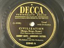 Andrews Sisters Danny Kaye - Bread and Butter Woman / Civilization Bongo DECCA