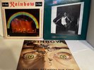 3 VINYL LPs  RAINBOW: ON STAGE/BENT OUT OF SHAPE/STRAIGHT BETWEEN THE EYES NICE