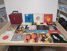 7 Inch LP Single Bundle 58 Records, In Red Case, Mixed 1980's Music, See List