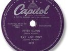 Rare 1959 RAY ANTHONY Instrumental 78 RPM Record. Peter Gunn (TV Theme)