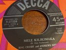 Bing Crosby And The Andrews Sisters With Vic Schoen Mele Kalikimaka 45