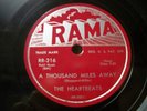 THE HEARTBEATS- 78rpm  R&B - RAMA #216 - A THOUSAND MILES AWAY / OH BABY DON'T-E