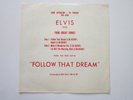 Elvis Presley FOLLOW THAT DREAM Coin Op RCA EPA #4368 Promo SLEEVE ONLY