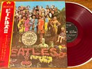The Beatles SGT PEPPER'S LONELY Japan RED colored vinyl LP Odeon OP-8163 w/Obi