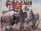 SAXON Crusader FULLY SIGNED Vinyl LP BIFF BYFORD Paul Quinn Oliver 747 AUTOGRAPH