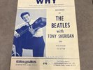 Beatles/ Tony Sheridan/ Pete Best -Why-Original RARE 1964 Sheet music song sheet