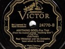 SCHELLACK Paul Whiteman And His Orchestra All Through The Night / Anything Goes