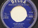 45 SOUL / ALAN DAVID / AWARE OF LOVE / DECCA PROMO / LISTEN