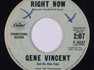 Rockabilly 45 GENE VINCENT Right Now/The Night Is So Lonely on Capitol promo