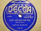 HARLEM HAMFATS Live And Die For You/She's Gone Again DECCA 7196 EE+/EE- 78 HEAR