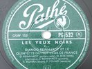 Django Reinhardt QHCF Nuages & Les Yeux Noirs French 78RPM Pathe PG 532