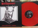 HELLHAMMER RED COLOR VINYL LP  APOCALYPTIC RAIDS BOOKLET & INNERSLEEVE 2 POSTERS