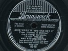 78tk-Jazz-BRUNSWICK 8015-Billie Holiday /Teddy Wilson-Nice work if u can get it)