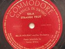 Billie Holiday 78 RPM Strange Fruit / Fine And Mellow Commodore ORIG.
