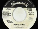 70s Soul 45 - Jackie Wilson - Because Of You - Brunswick - VG+ promo