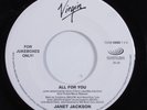 R&B Hip Hop 45 JANET JACKSON All For You VIRGIN with jukebox tag HEAR i