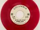 JOHNNY CASH 45 Ring Of Fire Columbia Promo Red Vinyl w/ Label Note