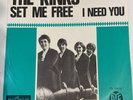 The KINKS. Dutch PS 45  7” Vinyl Orig. Set Me Free - I Need You VG+/EX
