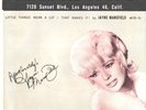 JAYNE MANSFIELD-RARE PICTURE SLEEVE + 45--(LITTLE THINGS MEAN ALOT)--PS--PIC-SLV