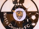 Notts County FC unique CLOCK. Laser cut unwanted vinyl LP record now Club design