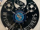 Wycombe  FC unique CLOCK. Laser cut unwanted vinyl LP record now Club design