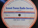 Armed Forces Radio Service 16” Transcription LP - One Night Stand Jazz I & II